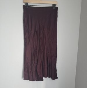 NWT Kate Spade Satin Purple Ruffle Midi Skirt